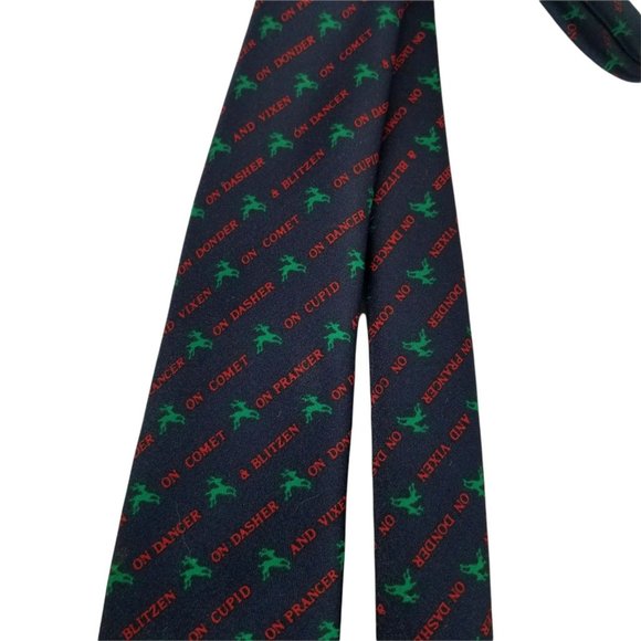 Vintage Neck tie GALLERY ORIGINALS Exclusive CHRISTMAS Reindeer Theme Holiday - Picture 4 of 9